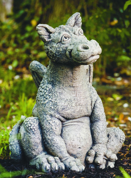 Nesco Dragon Garden Statue Cast Stone Decor for Outdoors